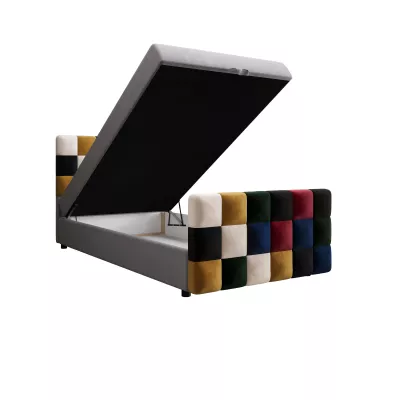 Boxspringová posteľ 100x200 SAVA COMFORT PLUS 1 - šedá / červená
