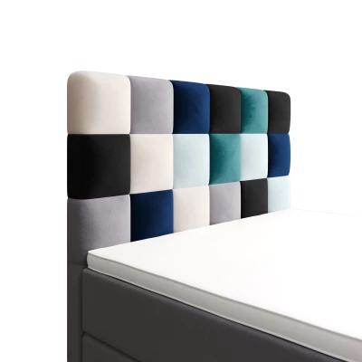 Boxspringová posteľ 100x200 SAVA COMFORT PLUS 1 - šedá / modrá