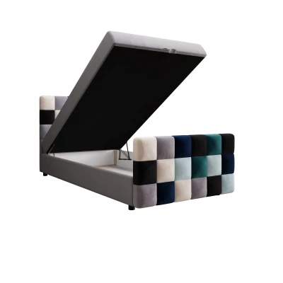 Boxspringová posteľ 100x200 SAVA COMFORT PLUS 1 - šedá / modrá