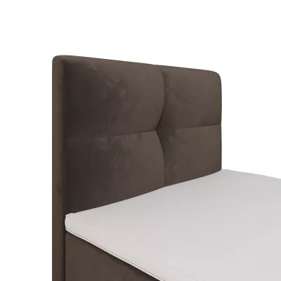 Boxspringová posteľ 90x200 DORINA COMFORT 1 s úložným priestorom - svetlo hnedá