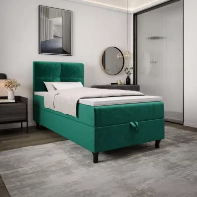 Boxspringová posteľ 90x200 DORINA COMFORT 1 s úložným priestorom - zelená
