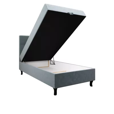 Boxspringová posteľ 90x200 DORINA COMFORT 1 s úložným priestorom - svetlo modrá