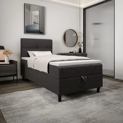 Boxspringová posteľ 90x200 DORINA COMFORT 1 s úložným priestorom - tmavo hnedá