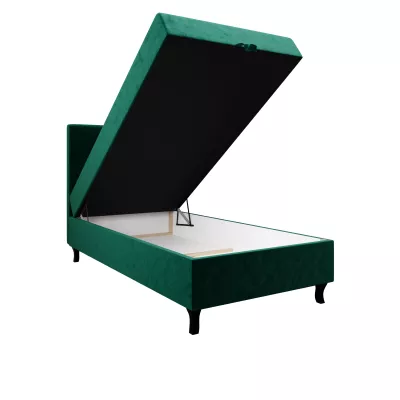 Boxspringová posteľ 100x200 DORINA COMFORT 1 s úložným priestorom - zelená