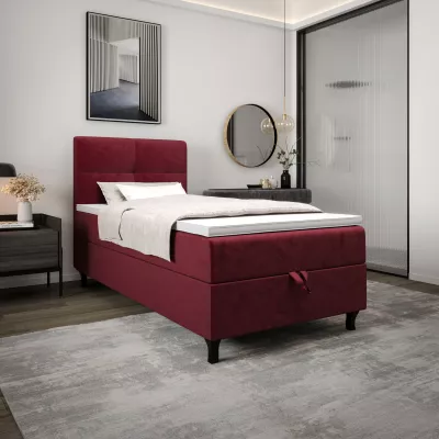 Boxspringová posteľ 100x200 DORINA COMFORT 1 s úložným priestorom - červená