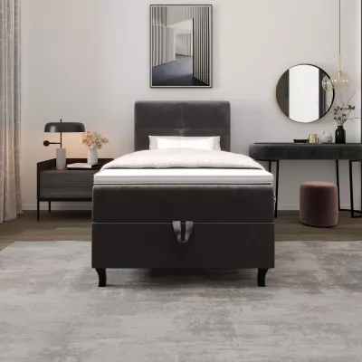 Boxspringová posteľ 100x200 DORINA COMFORT 1 s úložným priestorom - tmavo hnedá