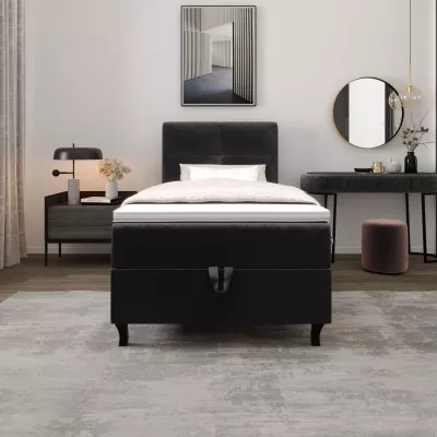 Boxspringová posteľ 100x200 DORINA COMFORT 1 s úložným priestorom - čierna