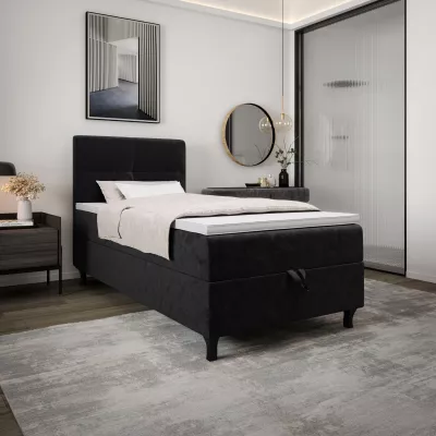 Boxspringová posteľ 100x200 DORINA COMFORT 1 s úložným priestorom - čierna