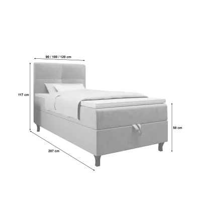 Boxspringová posteľ 100x200 DORINA COMFORT 1 s úložným priestorom - čierna