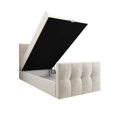 Jednolôžková boxspringová posteľ 90x200 ELIONE COMFORT 1 - béžová