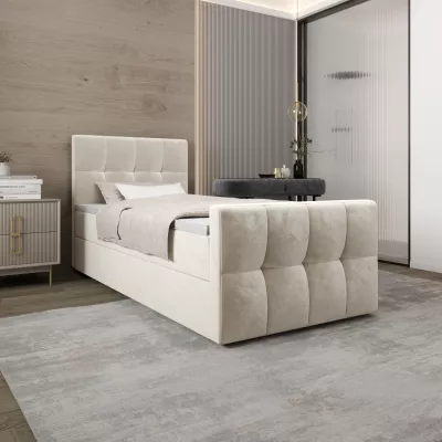 Jednolôžková boxspringová posteľ 90x200 ELIONE COMFORT 1 - béžová