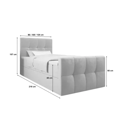 Jednolôžková boxspringová posteľ 90x200 ELIONE COMFORT 1 - zelená