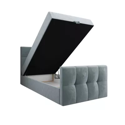 Jednolôžková boxspringová posteľ 90x200 ELIONE COMFORT 1 - svetlo modrá