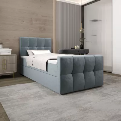 Jednolôžková boxspringová posteľ 90x200 ELIONE COMFORT 1 - svetlo modrá