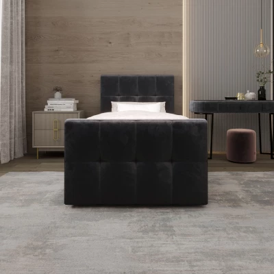 Jednolôžková boxspringová posteľ 90x200 ELIONE COMFORT 1 - čierna