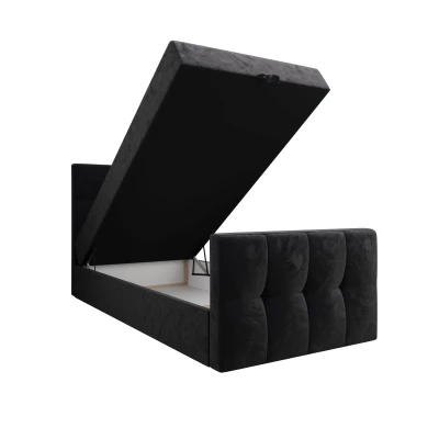 Jednolôžková boxspringová posteľ 90x200 ELIONE COMFORT 1 - čierna