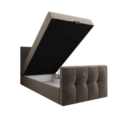 Jednolôžková boxspringová posteľ 100x200 ELIONE COMFORT 1 - hnedá