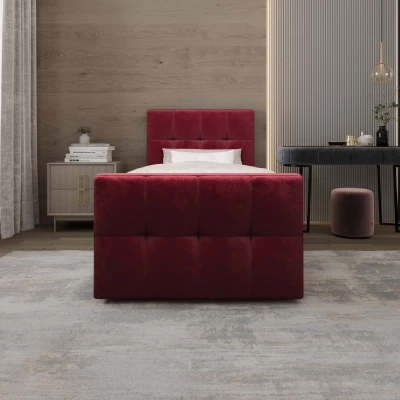 Jednolôžková boxspringová posteľ 100x200 ELIONE COMFORT 1 - červená