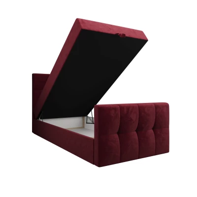 Jednolôžková boxspringová posteľ 100x200 ELIONE COMFORT 1 - červená
