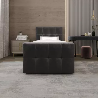 Jednolôžková boxspringová posteľ 100x200 ELIONE COMFORT 1 - tmavo hnedá