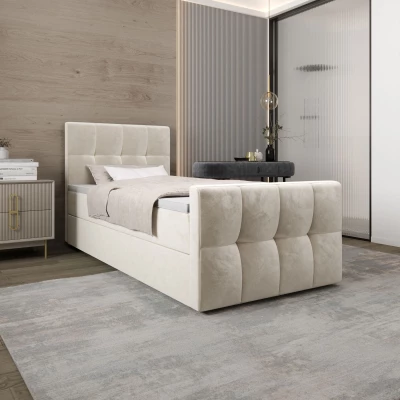 Jednolôžková boxspringová posteľ 120x200 ELIONE COMFORT 1 - béžová