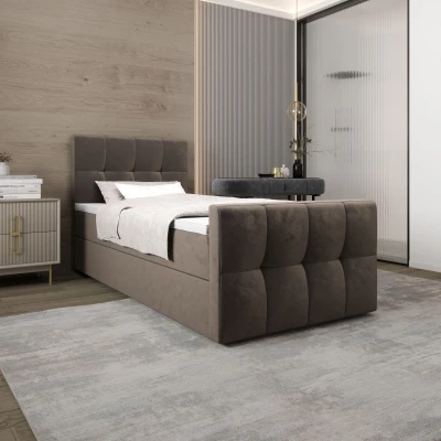 Jednolôžková boxspringová posteľ 120x200 ELIONE COMFORT 1 - hnedá Jednolôžková boxspringová posteľ 120x200 ELIONE COMFORT 1 - hnedá