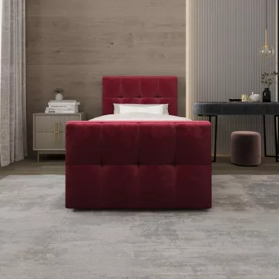 Jednolôžková boxspringová posteľ 120x200 ELIONE COMFORT 1 - červená