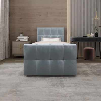 Jednolôžková boxspringová posteľ 120x200 ELIONE COMFORT 1 - svetlo modrá