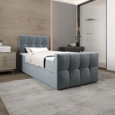 Jednolôžková boxspringová posteľ 120x200 ELIONE COMFORT 1 - svetlo modrá