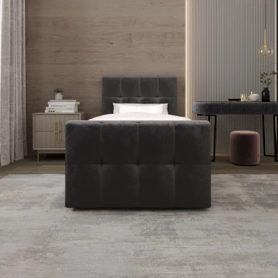 Jednolôžková boxspringová posteľ 120x200 ELIONE COMFORT 1 - tmavo hnedá Jednolôžková boxspringová posteľ 120x200 ELIONE COMFORT 1 - tmavo hnedá