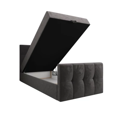 Jednolôžková boxspringová posteľ 120x200 ELIONE COMFORT 1 - tmavo hnedá Jednolôžková boxspringová posteľ 120x200 ELIONE COMFORT 1 - tmavo hnedá