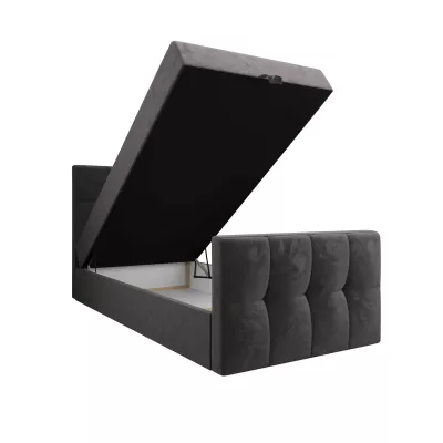 Jednolôžková boxspringová posteľ 120x200 ELIONE COMFORT 1 - tmavo hnedá