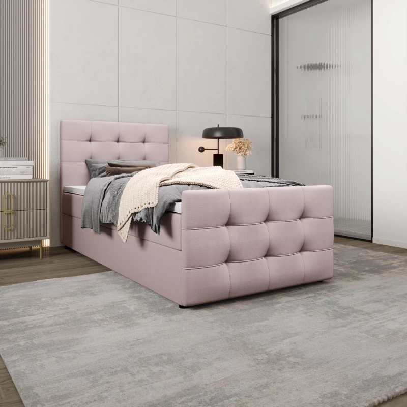 Kontinentálna posteľ 90x200 VASILISA COMFORT 5 - svetlo ružová