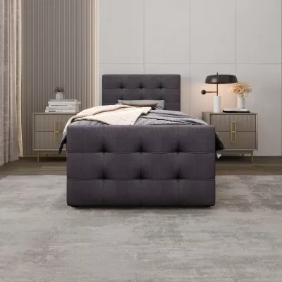 Kontinentálna posteľ 90x200 VASILISA COMFORT 5 - tmavo šedá