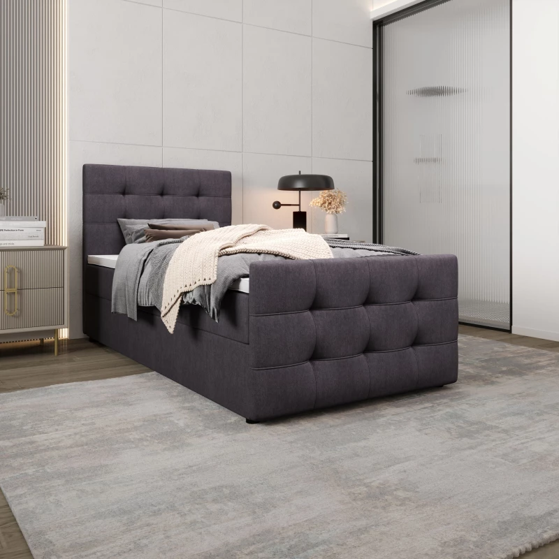 Kontinentálna posteľ 90x200 VASILISA COMFORT 5 - tmavo šedá