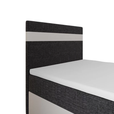 Boxspringová posteľ 90x200 SISI 1 s úložným priestorom - biela / tmavo šedá