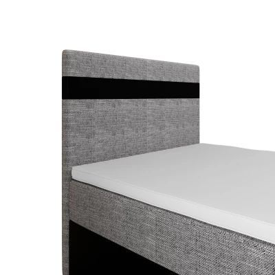 Boxspringová posteľ 100x200 SISI 1 s úložným priestorom - čierna / svetlo šedá