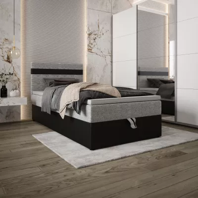 Boxspringová posteľ 100x200 SISI 1 s úložným priestorom - čierna / svetlo šedá