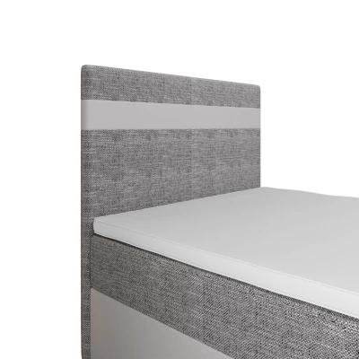 Boxspringová posteľ 100x200 SISI 1 s úložným priestorom - biela / svetlo šedá