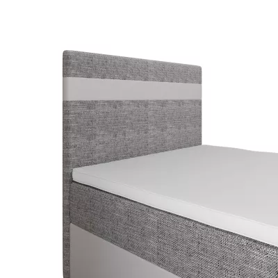 Boxspringová posteľ 100x200 SISI 1 s úložným priestorom - biela / svetlo šedá