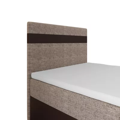 Boxspringová posteľ 100x200 SISI 1 s úložným priestorom - tmavo hnedá / béžová