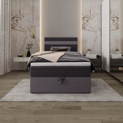 Boxspringová posteľ 100x200 SISI 1 s úložným priestorom - šedá / tmavo šedá