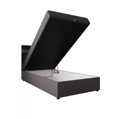 Boxspringová posteľ 100x200 SISI 1 s úložným priestorom - šedá / tmavo šedá