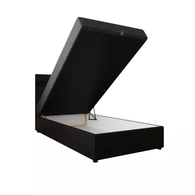 Boxspringová posteľ 100x200 SISI 1 s úložným priestorom - čierna / tmavo šedá