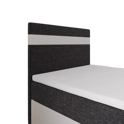 Boxspringová posteľ 100x200 SISI 1 s úložným priestorom - biela / tmavo šedá