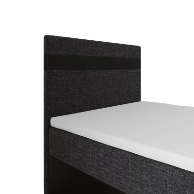 Boxspringová posteľ 120x200 SISI 1 s úložným priestorom - čierna / tmavo šedá