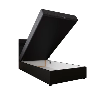 Boxspringová posteľ 120x200 SISI 1 s úložným priestorom - čierna / tmavo šedá