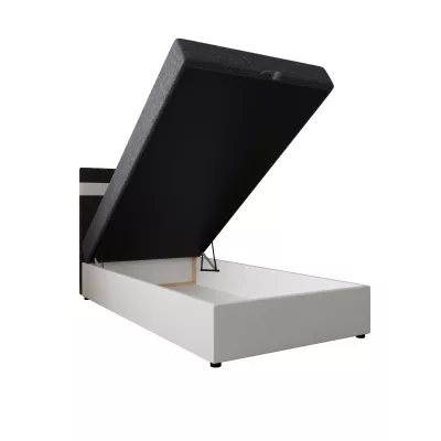 Boxspringová posteľ 120x200 SISI 1 s úložným priestorom - biela / tmavo šedá