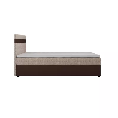 Boxspringová posteľ 90x200 SISI COMFORT 1 s úložným priestorom - tmavo hnedá / béžová