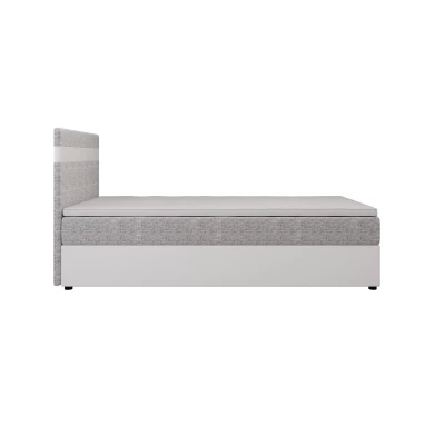 Boxspringová posteľ 100x200 SISI COMFORT 1 s úložným priestorom - biela / svetlo šedá